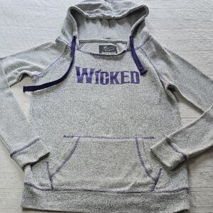 Green for Good "Wicked" Heather Gray and Purple Women's Hoodie - Size Small